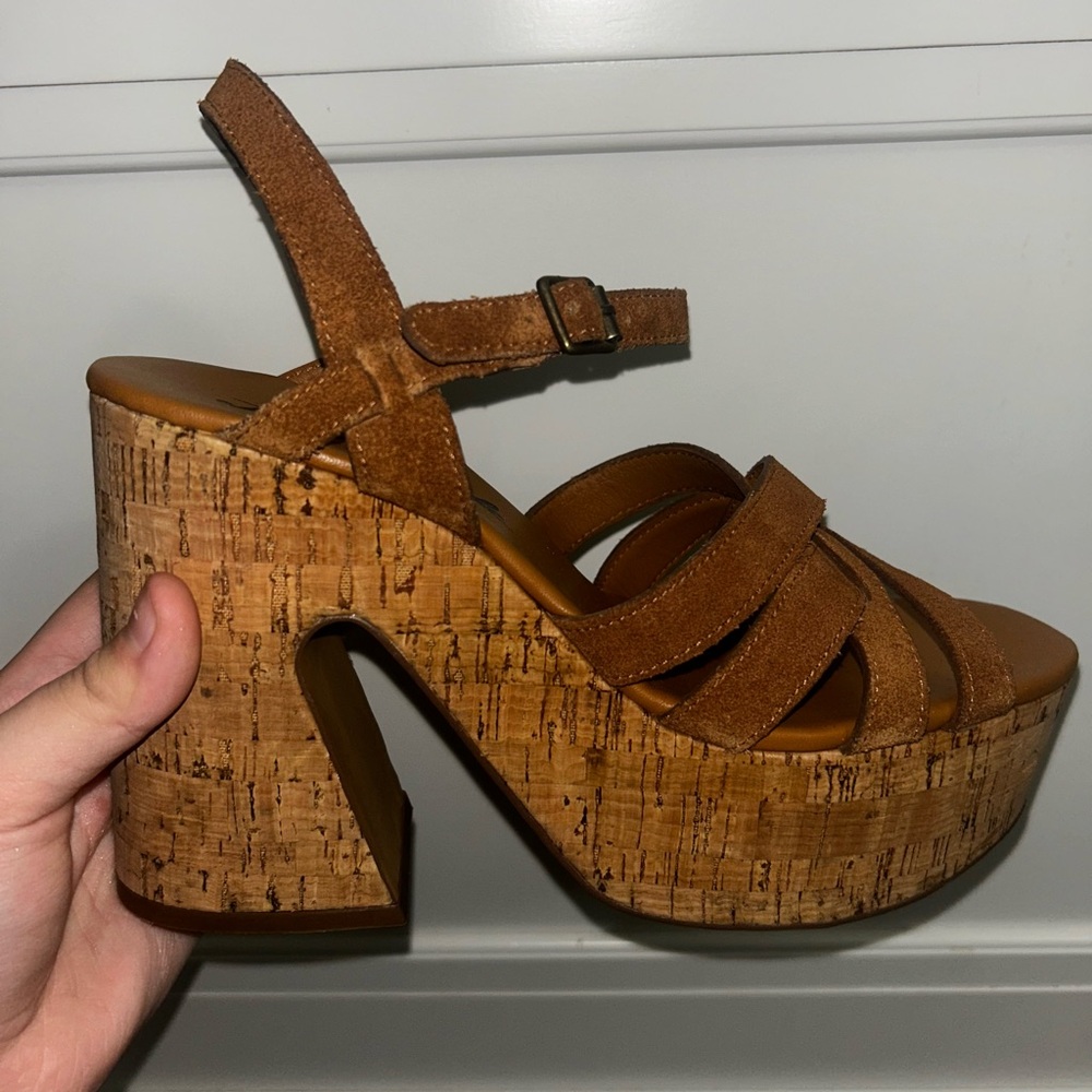 Free People-NEW Lisbon MJ Platform Sandals in Brandy Suede